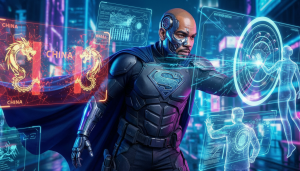 super hero defending against china